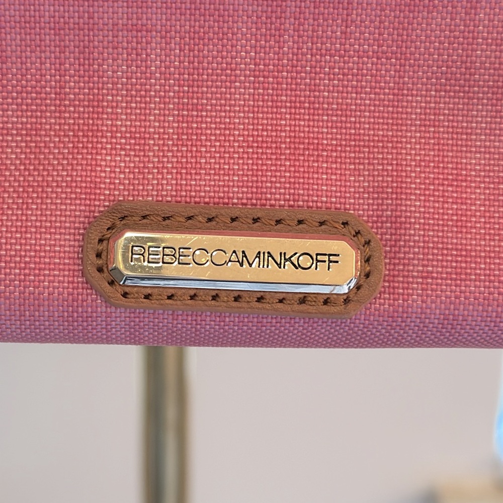 NWT Rebecca Minkoff Pink Canvas With Leather Trim Diamond Tote Size O/S - Picture 5 of 12